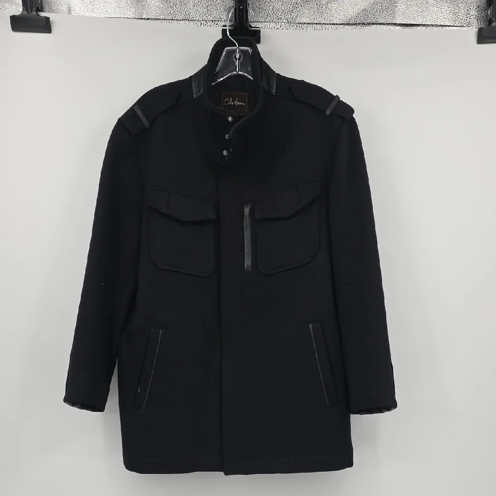 Cole Haan Black Military Field Jacket Peacoat Men's Size M